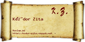 Kódor Zita névjegykártya